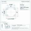 Top plate bolt pattern drawing, ["4\" x 4-1/2\""] plate, slotted bolt holes