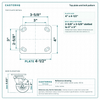 Top plate bolt pattern drawing, ["4\" x 4-1/2\""] plate, slotted bolt holes
