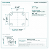 Top plate bolt pattern drawing, ["4\" x 4-1/2\""] plate, slotted bolt holes