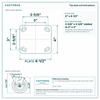 Top plate bolt pattern drawing, ["4\" x 4-1/2\""] plate, slotted bolt holes