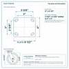 Top plate bolt pattern drawing, ["4\" x 4-1/2\""] plate, slotted bolt holes