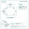 Top plate bolt pattern drawing, ["4\" x 4-1/2\""] plate, slotted bolt holes
