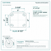 Top plate bolt pattern drawing, ["4\" x 4-1/2\""] plate, slotted bolt holes