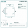 Top plate bolt pattern drawing, ["4\" x 4-1/2\""] plate, slotted bolt holes