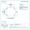 Top plate bolt pattern drawing, ["4\" x 4-1/2\""] plate, slotted bolt holes