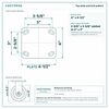 Top plate bolt pattern drawing, ["4\" x 4-1/2\""] plate, slotted bolt holes