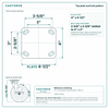 Top plate bolt pattern drawing, ["4\" x 4-1/2\""] plate, slotted bolt holes