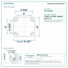 Top plate bolt pattern drawing, ["4\" x 4-1/2\""] plate, slotted bolt holes