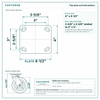 Top plate bolt pattern drawing, ["4\" x 4-1/2\""] plate, slotted bolt holes
