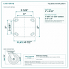 Top plate bolt pattern drawing, ["4\" x 4-1/2\""] plate, slotted bolt holes