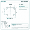 Top plate bolt pattern drawing, ["4\" x 4-1/2\""] plate, slotted bolt holes