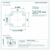 Top plate bolt pattern drawing, ["4\" x 4-1/2\""] plate, slotted bolt holes
