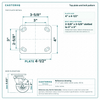 Top plate bolt pattern drawing, ["4\" x 4-1/2\""] plate, slotted bolt holes