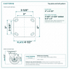 Top plate bolt pattern drawing, ["4\" x 4-1/2\""] plate, slotted bolt holes