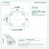 Top plate bolt pattern drawing, ["4\" x 4-1/2\""] plate, slotted bolt holes