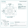 Top plate bolt pattern drawing, 4 x 4-1/2 in plate, slotted bolt holes