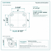 Top plate bolt pattern drawing, ["4\" x 4-1/2\""] plate, slotted bolt holes