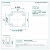 Top plate bolt pattern drawing, ["4\" x 4-1/2\""] plate, slotted bolt holes