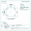 Top plate bolt pattern drawing, ["4\" x 4-1/2\""] plate, slotted bolt holes