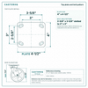 Top plate bolt pattern drawing, ["4\" x 4-1/2\""] plate, slotted bolt holes