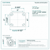 Top plate bolt pattern drawing, ["4\" x 4-1/2\""] plate, slotted bolt holes