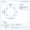 Top plate bolt pattern drawing, ["4\" x 4-1/2\""] plate, slotted bolt holes