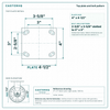Top plate bolt pattern drawing, ["4\" x 4-1/2\""] plate, slotted bolt holes