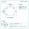 Top plate bolt pattern drawing, ["4\" x 4-1/2\""] plate, slotted bolt holes