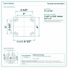 Top plate bolt pattern drawing, ["4\" x 4-1/2\""] plate, slotted bolt holes