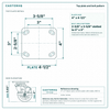 Top plate bolt pattern drawing, ["4\" x 4-1/2\""] plate, slotted bolt holes