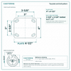 Top plate bolt pattern drawing, ["4\" x 4-1/2\""] plate, slotted bolt holes