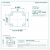 Top plate bolt pattern drawing, ["4\" x 4-1/2\""] plate, slotted bolt holes