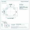 Top plate bolt pattern drawing, ["4\" x 4-1/2\""] plate, slotted bolt holes