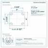 Top plate bolt pattern drawing, ["4\" x 4-1/2\""] plate, slotted bolt holes