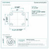 Top plate bolt pattern drawing, ["4\" x 4-1/2\""] plate, slotted bolt holes