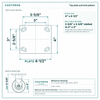 Top plate bolt pattern drawing, ["4\" x 4-1/2\""] plate, slotted bolt holes