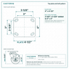 Top plate bolt pattern drawing, ["4\" x 4-1/2\""] plate, slotted bolt holes