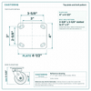 Top plate bolt pattern drawing, ["4\" x 4-1/2\""] plate, slotted bolt holes