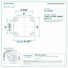Top plate bolt pattern drawing, ["4\" x 4-1/2\""] plate, slotted bolt holes