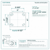 Top plate bolt pattern drawing, ["4\" x 4-1/2\""] plate, slotted bolt holes