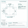 Top plate bolt pattern drawing, ["4\" x 4-1/2\""] plate, slotted bolt holes
