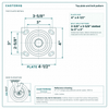 Top plate bolt pattern drawing, ["4\" x 4-1/2\""] plate, slotted bolt holes