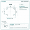 Top plate bolt pattern drawing, ["4\" x 4-1/2\""] plate, slotted bolt holes