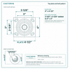 Top plate bolt pattern drawing, ["4\" x 4-1/2\""] plate, slotted bolt holes