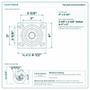 Top plate bolt pattern drawing, ["4\" x 4-1/2\""] plate, slotted bolt holes