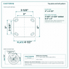 Top plate bolt pattern drawing, ["4\" x 4-1/2\""] plate, slotted bolt holes