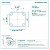 Top plate bolt pattern drawing, ["4\" x 4-1/2\""] plate, slotted bolt holes