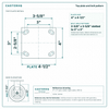 Top plate bolt pattern drawing, ["4\" x 4-1/2\""] plate, slotted bolt holes