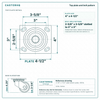 Top plate bolt pattern drawing, ["4\" x 4-1/2\""] plate, slotted bolt holes