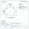 Top plate bolt pattern drawing, ["4\" x 4-1/2\""] plate, slotted bolt holes